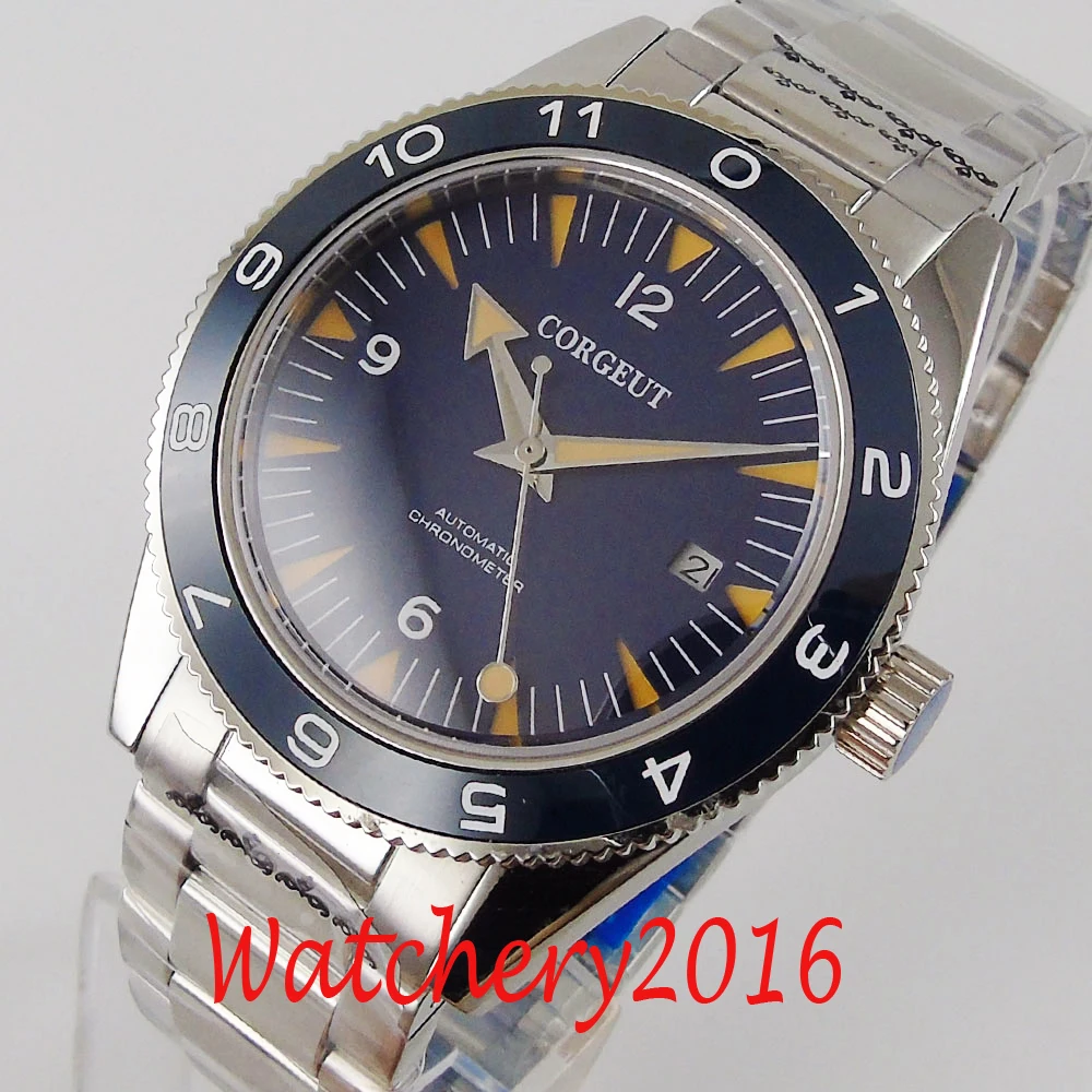 Corgeut 41mm men clock Blue dial MIYOTA 8215 Automatic calendar Mechanical Sapphire crystal men wristwatch luxury top brand
Corgeut 41mm men clock Blue dial MIYOTA 8215 Automatic calendar Mechanical Sapphire crystal men wristwatch luxury top brand