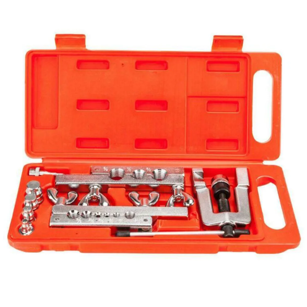 1 Set of Flaring Tools Portable HVAC Flaring and Swaging Tool Kit OD Soft Refrigeration Copper Tubing include 5 swage adapters
1 Set of Flaring Tools Portable HVAC Flaring and Swaging Tool Kit OD Soft Refrigeration Copper Tubing include 5 swage adapters