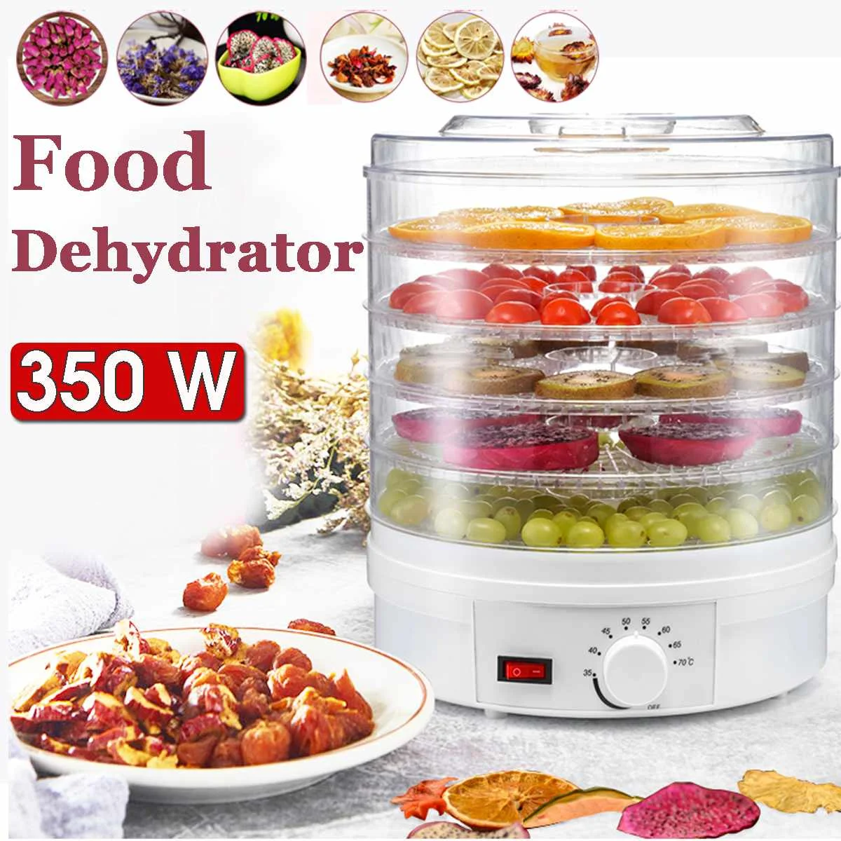 Food Dehydrator Fruit Vegetable Herb Meat Drying Machine Snacks Food Dryer with 5 Layers AU/US Plug 110V/220V
Food Dehydrator Fruit Vegetable Herb Meat Drying Machine Snacks Food Dryer with 5 Layers AU/US Plug 110V/220V