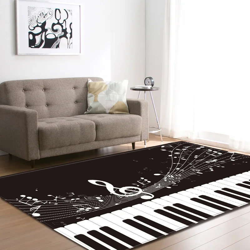Черно-белый пианино большой ковер для гостиной Противоскользящий диван татами