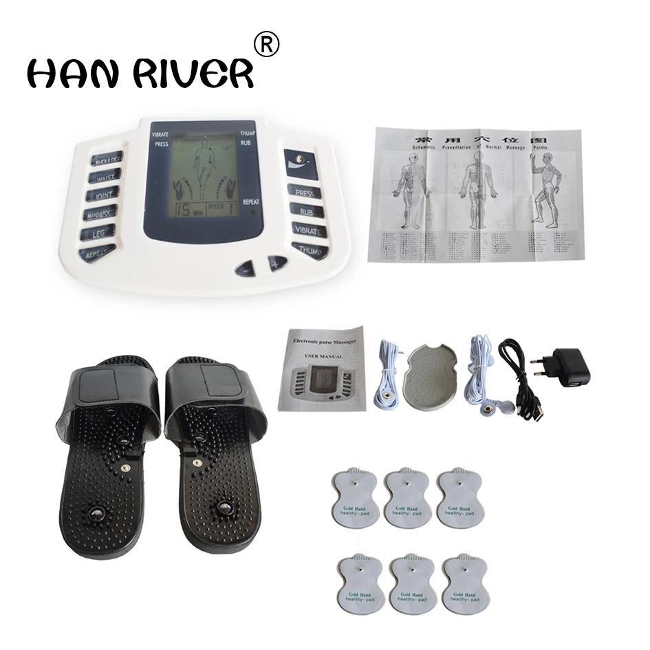 

JR-309 Electrical Stimulator Full Body Relax Muscle Massager Pulse Tens Acupuncture Therapy Slipper+6 Electrode Pads