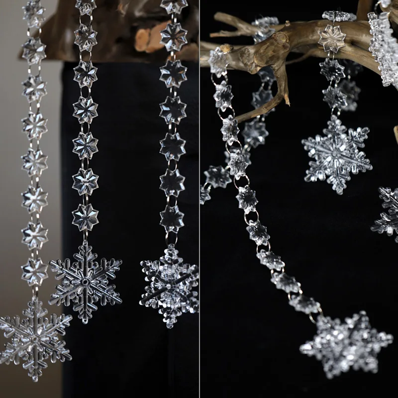 1PCS Transparent Acrylic Snowflake Pendant Bead Curtain Christmas New Year Decoration Home Wedding Stage Decorative Curtain
1PCS Transparent Acrylic Snowflake Pendant Bead Curtain Christmas New Year Decoration Home Wedding Stage Decorative Curtain