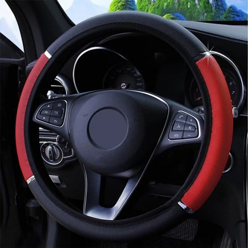 38cm Car Steering Wheel Cover PU Leather Anti-Slip Covers Breathable Sweat Absorption Grip Decoration Auto Accessories
38cm Car Steering Wheel Cover PU Leather Anti-Slip Covers Breathable Sweat Absorption Grip Decoration Auto Accessories