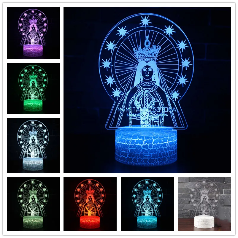 

3D ночник в виде Будды с пультом ДУ, сенсорный Настольный светильник с функцией смены 7 цветов, домашний декор, креативный подарок с основание...