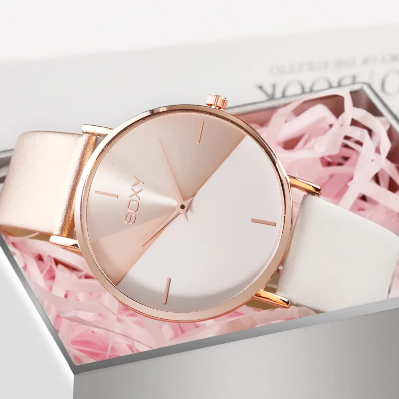 Женские наручные часы SOXY модные креативные двухцветные с отражающим циферблатом