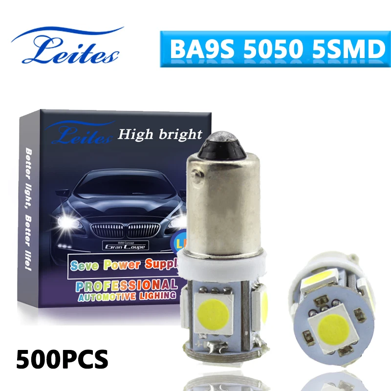 Оптовая продажа, 500 шт., Автомобильные светодиодные лампы BA9S 5050 5SMD 1,2 Вт 6500K 70LM 12 В
Оптовая продажа, 500 шт., Автомобильные светодиодные лампы BA9S 5050 5SMD 1,2 Вт 6500K 70LM 12 В