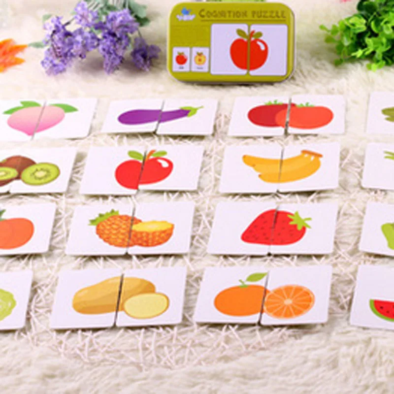 Cognition Kids Puzzle Cards Cartoon Vehicle Animal Fruit Matching Game Jigsaw Puzzle Cards Preschool Educational Puzzle Toy 
Cognition Kids Puzzle Cards Cartoon Vehicle Animal Fruit Matching Game Jigsaw Puzzle Cards Preschool Educational Puzzle Toy