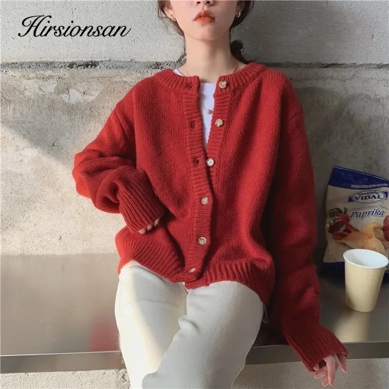 Hirsionsan Chic Red Crop Cardigan Women Elegant Cashmere Knitted Sweater2020 New Vintage Outwear Korean Female Casual Jumper
Hirsionsan Chic Red Crop Cardigan Women Elegant Cashmere Knitted Sweater2020 New Vintage Outwear Korean Female Casual Jumper