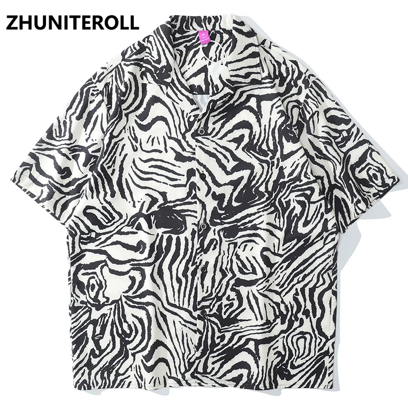 Harajuku Hawaiian Beach Shirts Zebra Striped Print Hip Hop Button Shirt Mens Fashion Short Sleeve Holiday Party Blouse 2021 Tops
Harajuku Hawaiian Beach Shirts Zebra Striped Print Hip Hop Button Shirt Mens Fashion Short Sleeve Holiday Party Blouse 2021 Tops