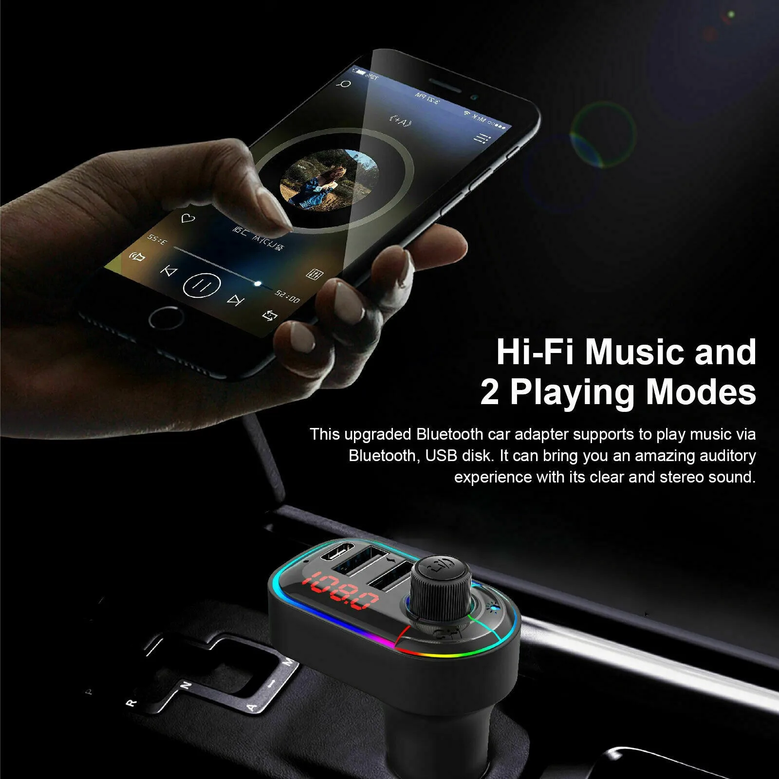 12V ~ 24V Bluetooth 5.0 FM Transmitter 1x User Manual 2 USB 5V / 3.1A 87.5MHz-108.0MHz Adapter
12V ~ 24V Bluetooth 5.0 FM Transmitter 1x User Manual 2 USB 5V / 3.1A 87.5MHz-108.0MHz Adapter