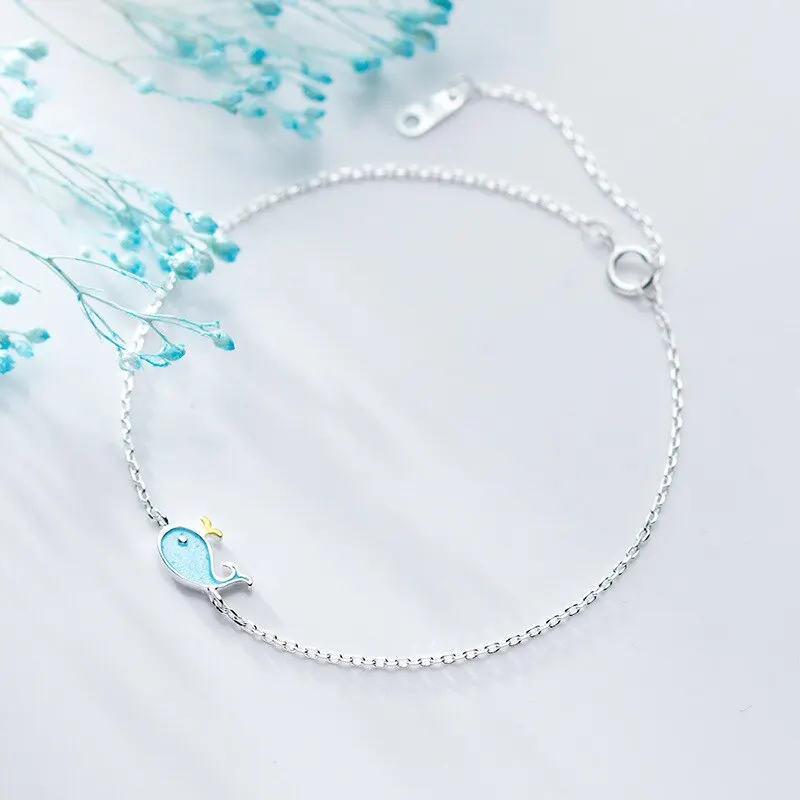 A00559 Fashion Korean Cute Sweet Blue Mini Whale Chain Bracelet for Women Genuine 925 Sterling Silver Teen Party Jewelry
A00559 Fashion Korean Cute Sweet Blue Mini Whale Chain Bracelet for Women Genuine 925 Sterling Silver Teen Party Jewelry