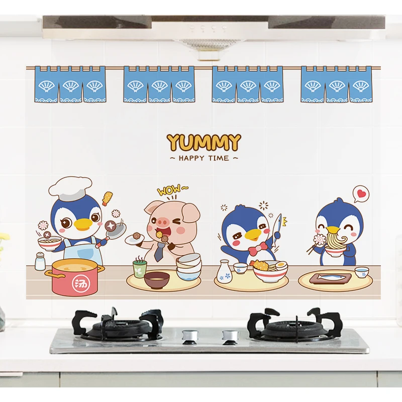 Cartoon Animals Kitchen Wall Sticker Heat-resistant Anti-grease Sticker for Bedroom Kitchen Background Self-adhesive Home Decor
Cartoon Animals Kitchen Wall Sticker Heat-resistant Anti-grease Sticker for Bedroom Kitchen Background Self-adhesive Home Decor