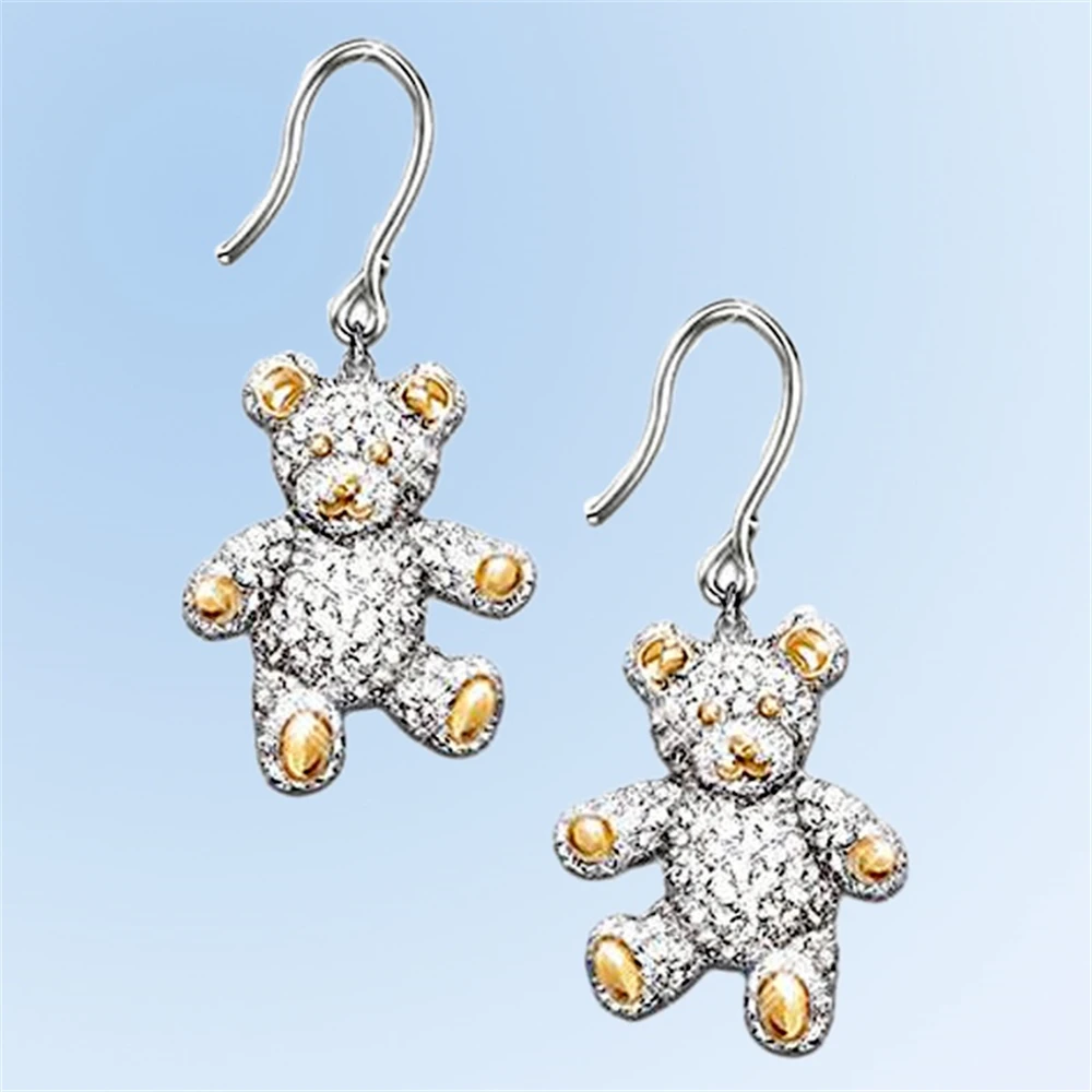 Exquisite Bear Rhinestone Ear Hook Earrings Fashion Women Cute Bear Pendant Earrings Loverly Girl Earring Jewelry Birthday Gifts
Exquisite Bear Rhinestone Ear Hook Earrings Fashion Women Cute Bear Pendant Earrings Loverly Girl Earring Jewelry Birthday Gifts