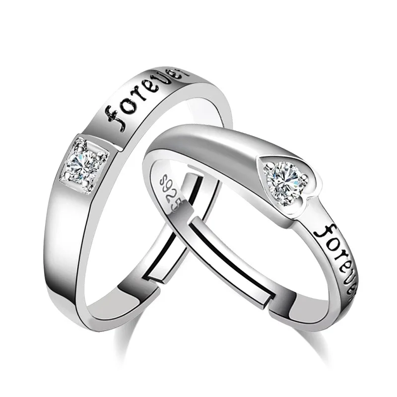 Fashion Brand Silver Jewelry English Dear Heart-shaped Wedding Ring Opening Adjustable Couple Rings Men And Women
Fashion Brand Silver Jewelry English Dear Heart-shaped Wedding Ring Opening Adjustable Couple Rings Men And Women