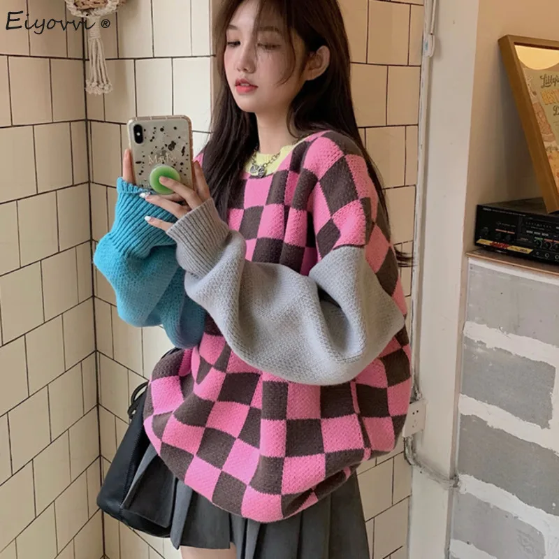 Women's Sweater Autumn Winter Knitted Pullover Loose Lazy Color Matching Korean Fashion Retro Japanese Streetwear Tops Sweaters
Women's Sweater Autumn Winter Knitted Pullover Loose Lazy Color Matching Korean Fashion Retro Japanese Streetwear Tops Sweaters