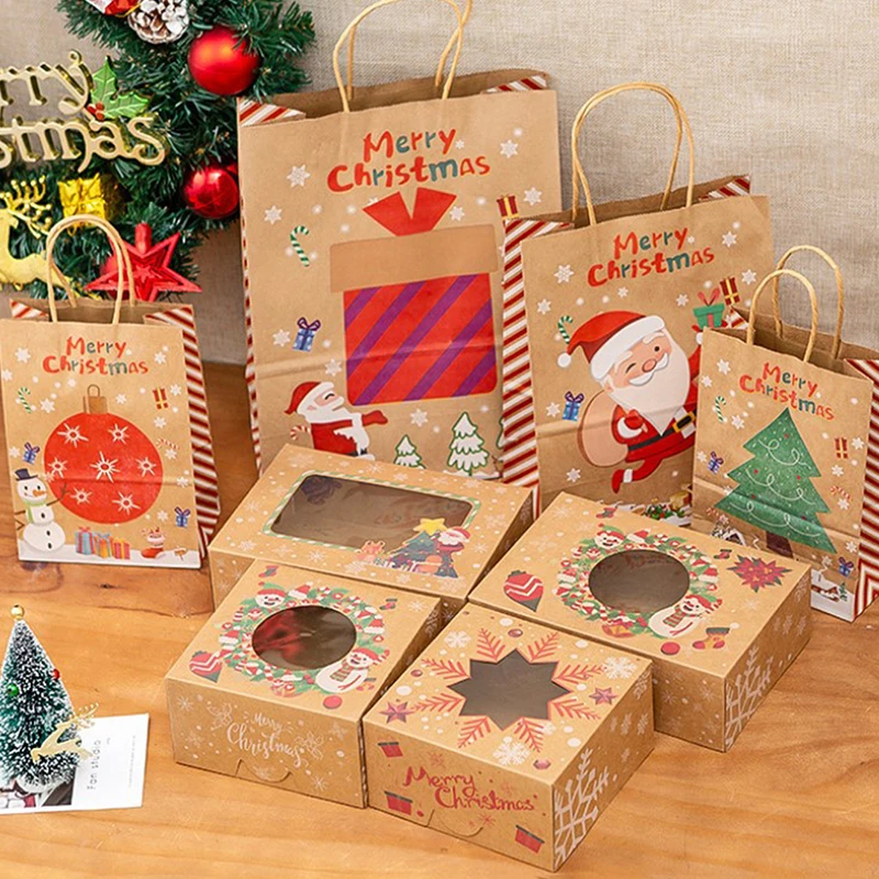 4pcs Kraft Paper Merry Christmas Gift Bags Xmas Tree Plastic Cookie Packaging Bag New Year Kids Favors Bag Party Decoration
4pcs Kraft Paper Merry Christmas Gift Bags Xmas Tree Plastic Cookie Packaging Bag New Year Kids Favors Bag Party Decoration