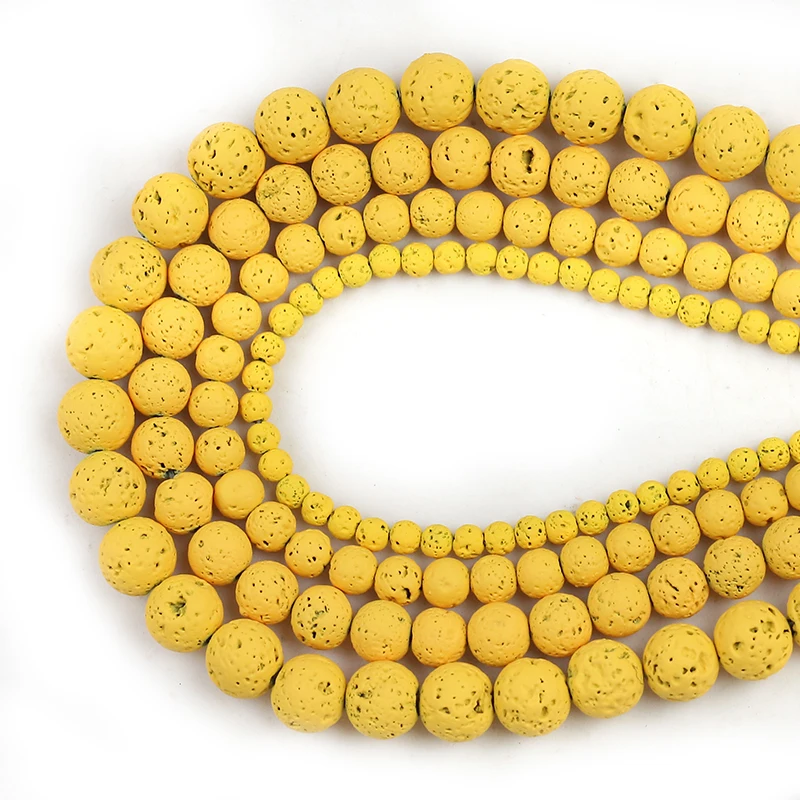 15''4/6/8/10mm Natural Round Dark Yellow Volcanic Rock Lava Stone Beads Loose Spacer Beads For Jewelry Making DIY Bracelet 
15''4/6/8/10mm Natural Round Dark Yellow Volcanic Rock Lava Stone Beads Loose Spacer Beads For Jewelry Making DIY Bracelet