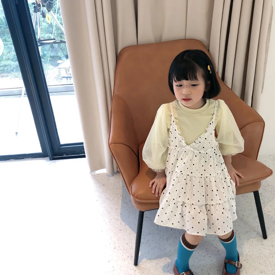 Baby Girl Clothing Sets 2020 Autumn Korean Style Toddler Girl Puff Sleeve Tees+strap Dress 2pcs Sets Kids Cute Lovely Dress Suit
Baby Girl Clothing Sets 2020 Autumn Korean Style Toddler Girl Puff Sleeve Tees+strap Dress 2pcs Sets Kids Cute Lovely Dress Suit