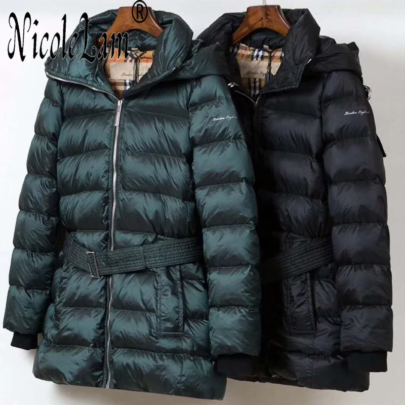 Winter new women's down jacket medium length 90% white duck down women's Jacket Parka waistband slim and thickened warm BJ coat
Winter new women's down jacket medium length 90% white duck down women's Jacket Parka waistband slim and thickened warm BJ coat