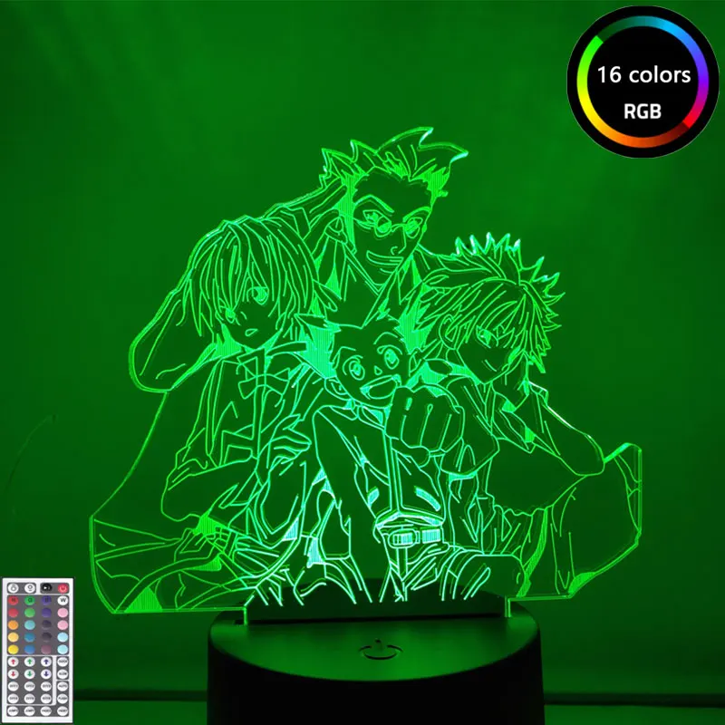Anime Hunter X Hunter Nightlight Gon and Killua Kurapika Leorio Figure 3d Night Light for Kids Bedroom Decor Children Gift Toys
Anime Hunter X Hunter Nightlight Gon and Killua Kurapika Leorio Figure 3d Night Light for Kids Bedroom Decor Children Gift Toys