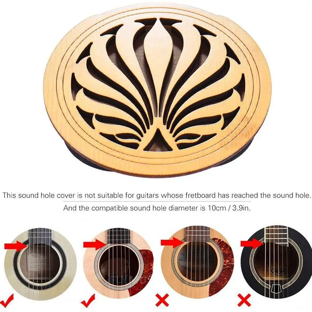 Acoustic Guitar Sound Hole Cover Block Guitar Feedback Soundhole Protector Mute Buffer Halt Cover Sound Accessories Hole Bu Q3C0