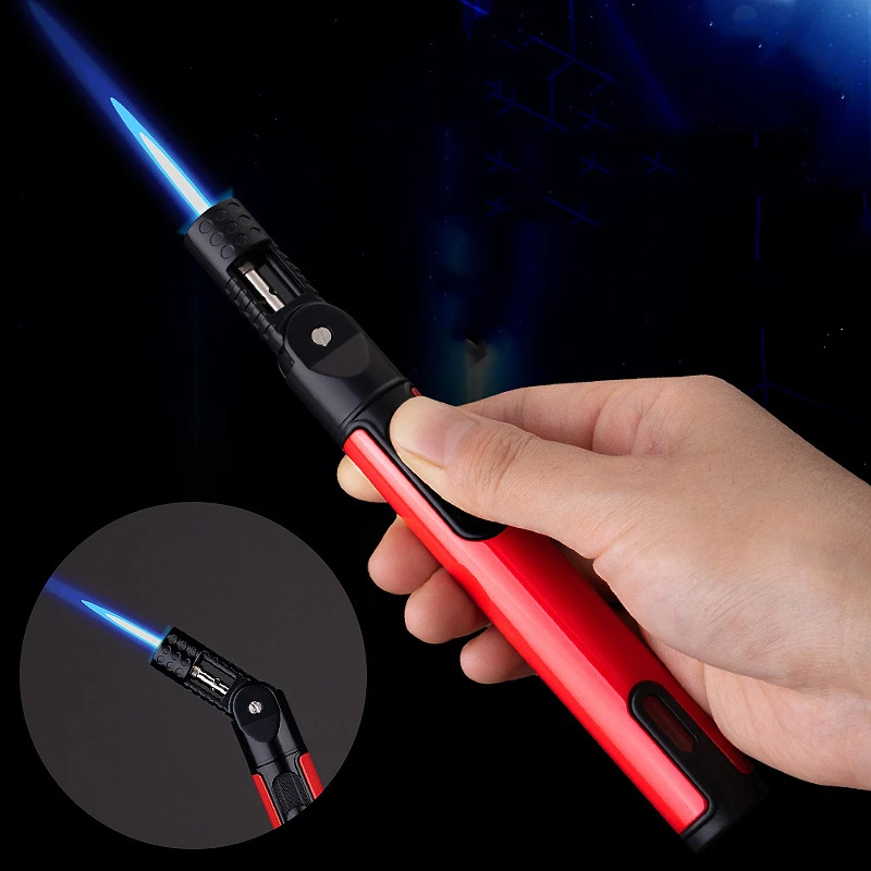 

Windproof Long Strip Pen Spray Gun BBQ Kitchen Torch Igniter Metal Butane Gas Refillable Lighter Jet Candle Welding Tool Gift