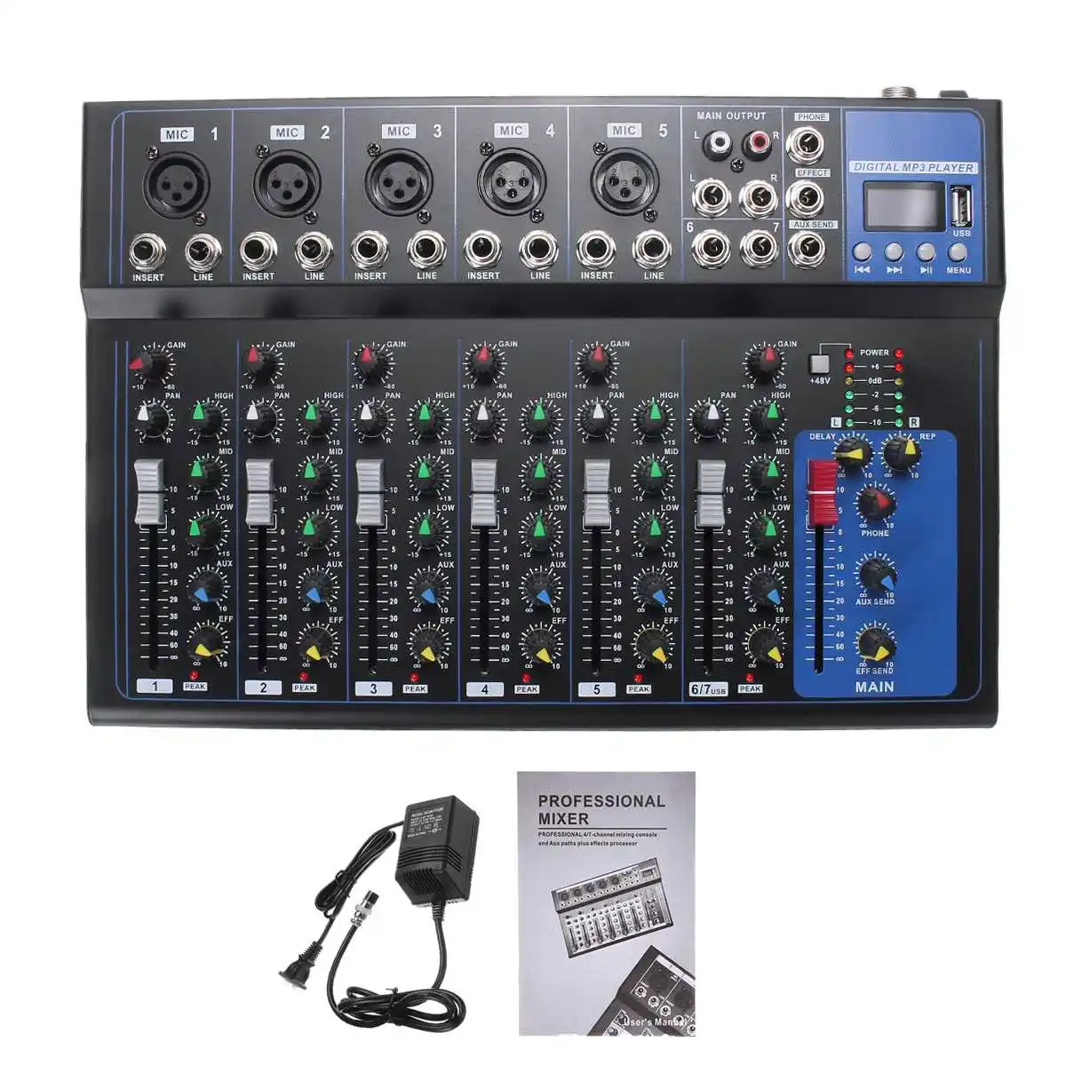 7 Channel Audio bluetooth Mixer Karaoke KTV Digital Audio Mixing Console Stereo Professional USB bluetooth Music Stereo Mixer DJ
7 Channel Audio bluetooth Mixer Karaoke KTV Digital Audio Mixing Console Stereo Professional USB bluetooth Music Stereo Mixer DJ