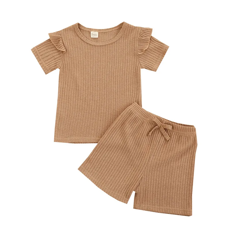 Girls Fly Sleeve and Shorts Set Fresh Solid Color Round Neck T-shirt and Elastic Short Pants
Girls Fly Sleeve and Shorts Set Fresh Solid Color Round Neck T-shirt and Elastic Short Pants