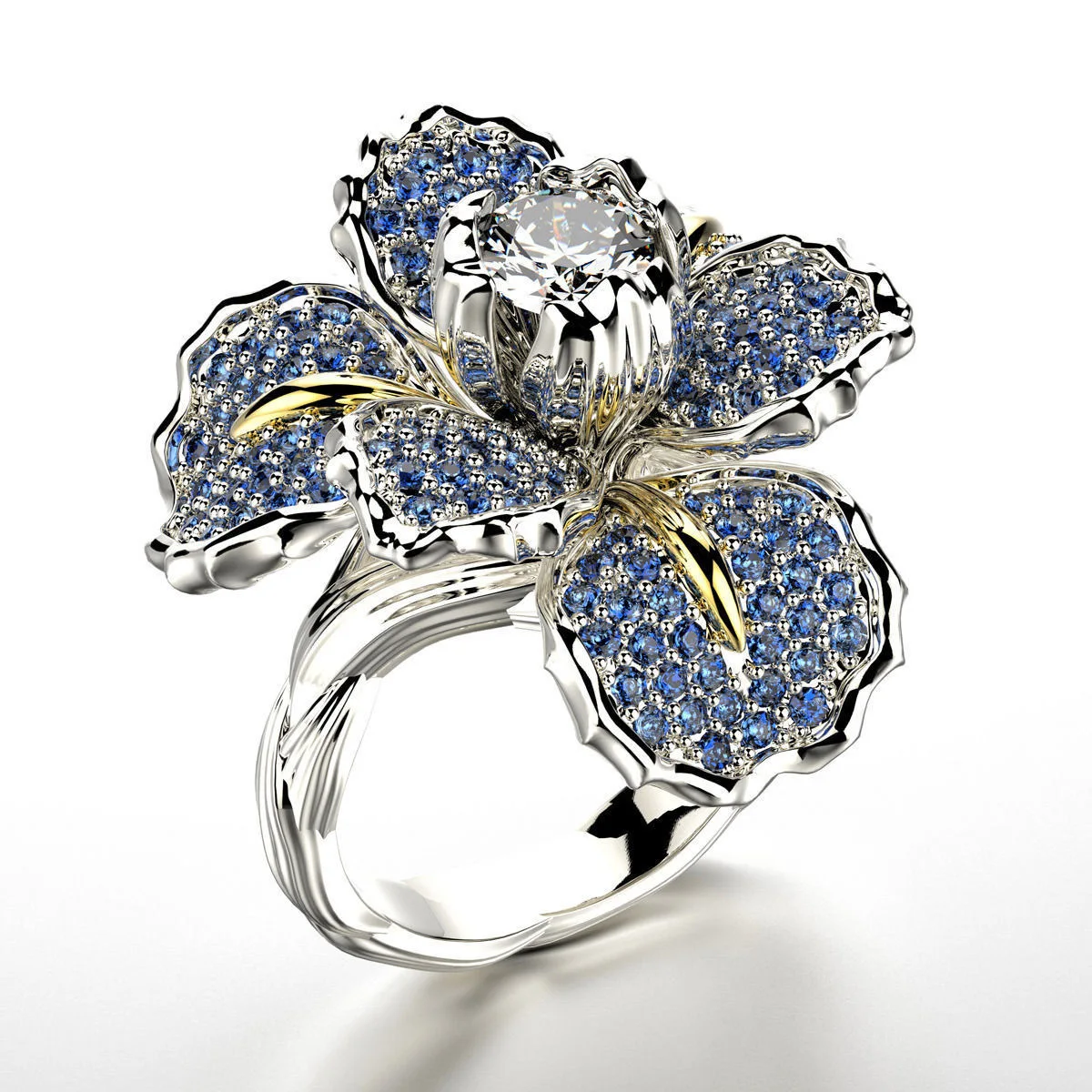 Gorgeous Blue Zirconia Big Flower Rings For Women Luxury Crystal Silver Color Engagement Female Wedding Band Gift
Gorgeous Blue Zirconia Big Flower Rings For Women Luxury Crystal Silver Color Engagement Female Wedding Band Gift