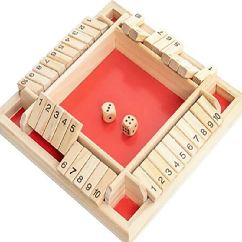 

Игральные кости, настольная игра, 4-сторонний, 10 цифр, деревянные щитки и кубики, набор для 4 человек, паб, бар, товары для вечерние
