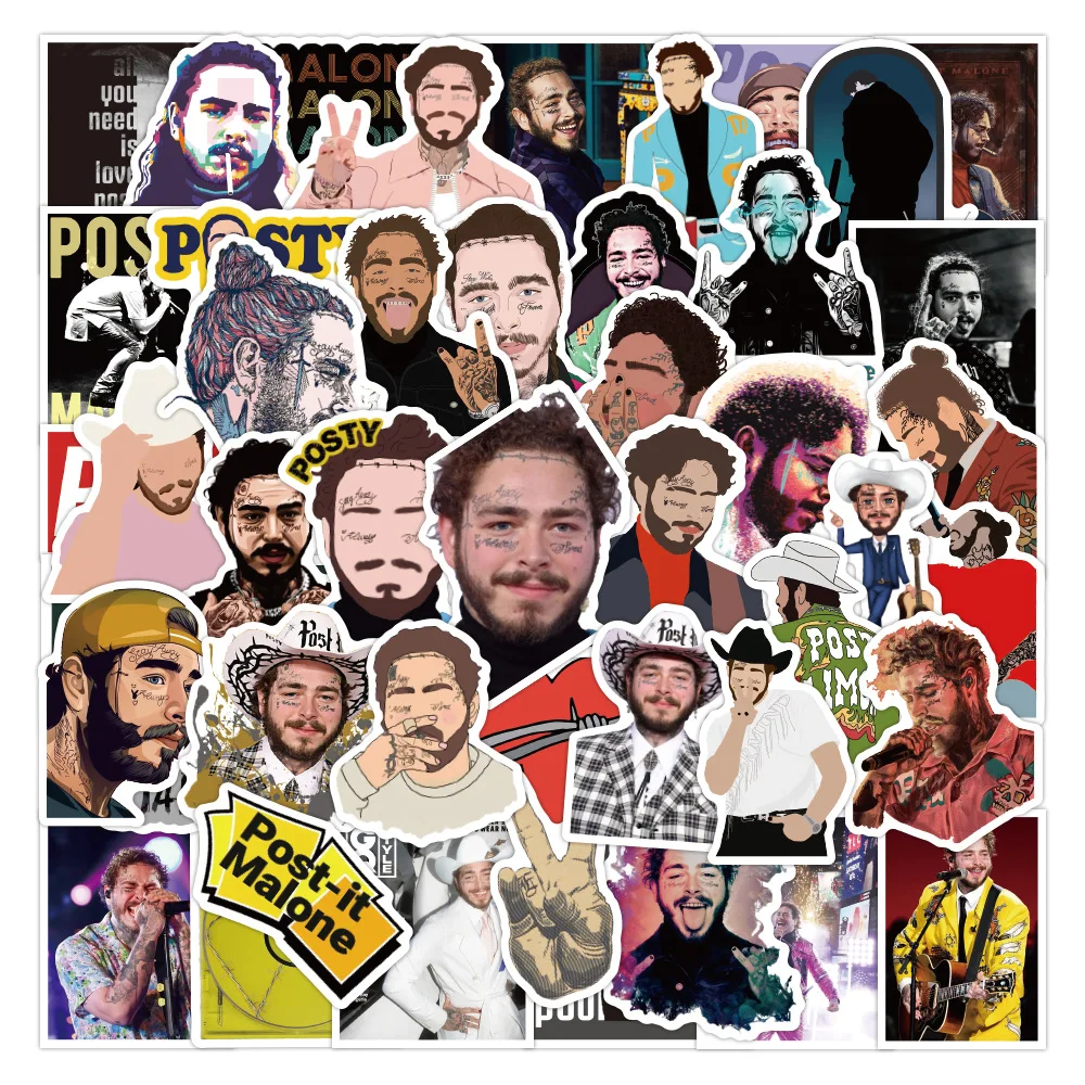 50pcs US Singer Post Malone Graffiti Stickers Waterproof PVC Decal DIY Laptop Luggage Refrigerator Car Phone Album Scrapbooking
50pcs US Singer Post Malone Graffiti Stickers Waterproof PVC Decal DIY Laptop Luggage Refrigerator Car Phone Album Scrapbooking