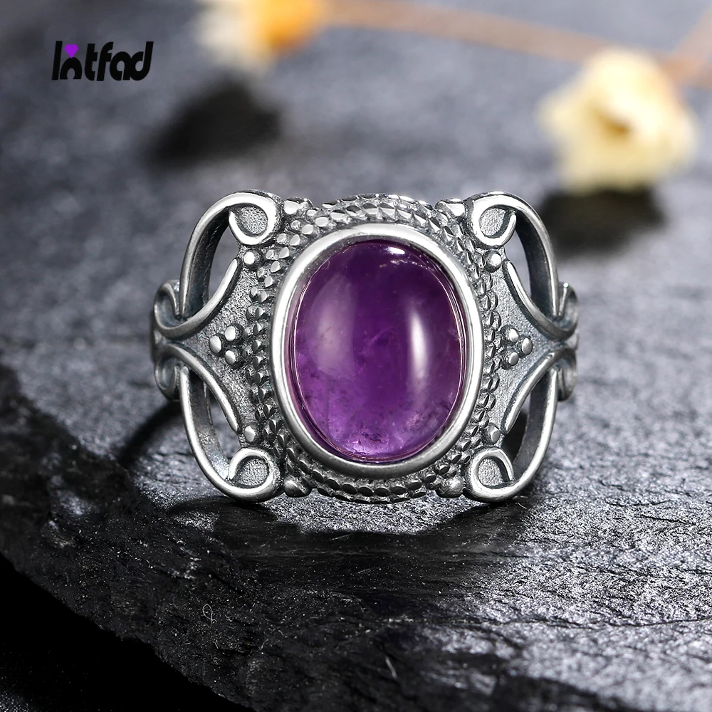 New Vintage Ethnic Rings for Men Women Sterling 925 Silver Fine Natural Amethyst Jewelry Wholesale Dropshipping Gift
New Vintage Ethnic Rings for Men Women Sterling 925 Silver Fine Natural Amethyst Jewelry Wholesale Dropshipping Gift