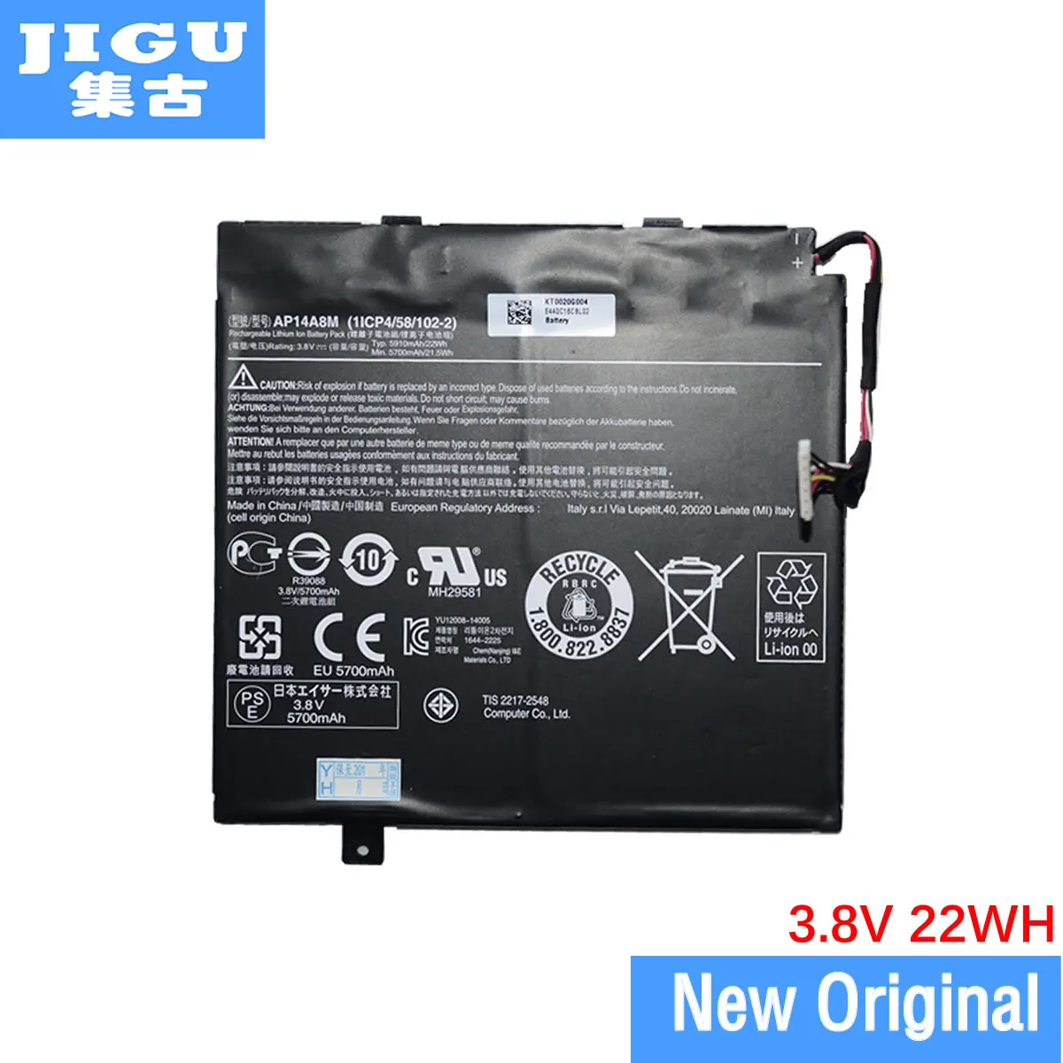 

JIGU 1ICP4/58/102-2 AP14A8M Original laptop Battery For Acer for Aspire Switch 10 10E 11 11V