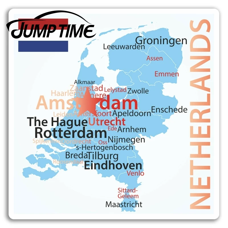 Jump Time for Netherlands Map Vinyl Stickers Travel Sticker Laptop Luggage Camper Window Bumper Motor Decal Car Wrap | Автомобили и