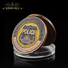 2021 New Hot Sale For America Police 24K Bronze Brass Coin, Challenge Coins Medal 40*3 mm Souvenir Coin For Gift 1 order