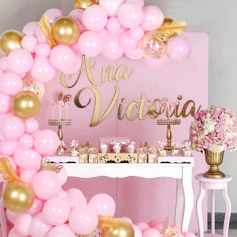 Macaron Balloons Garland Arch Chain Latex Confetti Ballon Wedding Birthday Baloon 1st Birthday Party Decoration Kids Baby Shower