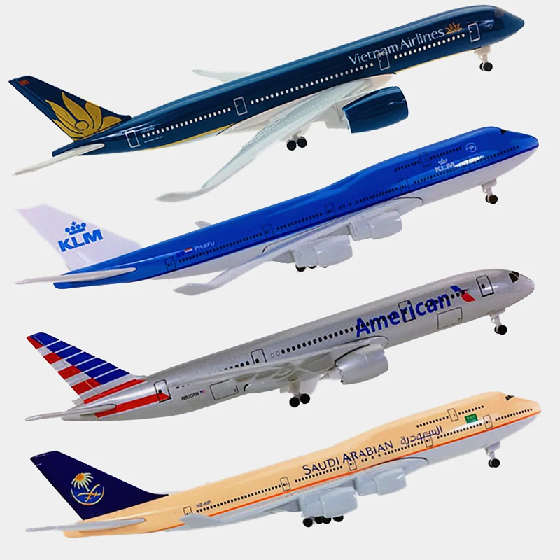 20 см самолеты Boeing B747 B787 Airbus A350 A320 Airlines модели самолетов игрушки с шасси детские