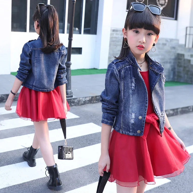 Girls Clothes Sets 2020 Spring Kids Denim Jacket+Dress 2Pcs Suit For Girl 110-120-130-140-150-160 Children Clothing DWQ554
Girls Clothes Sets 2020 Spring Kids Denim Jacket+Dress 2Pcs Suit For Girl 110-120-130-140-150-160 Children Clothing DWQ554