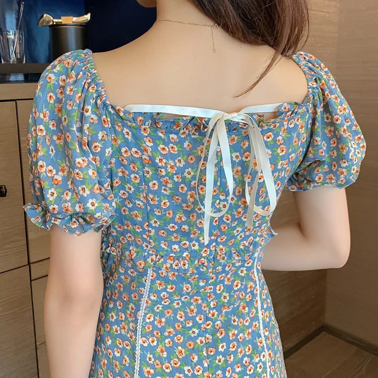 Large size Vestidos Vintage Print Puff Sleeve summer Beach sweet dresses Casual Square collar floral maxi long dress 2020
Large size Vestidos Vintage Print Puff Sleeve summer Beach sweet dresses Casual Square collar floral maxi long dress 2020