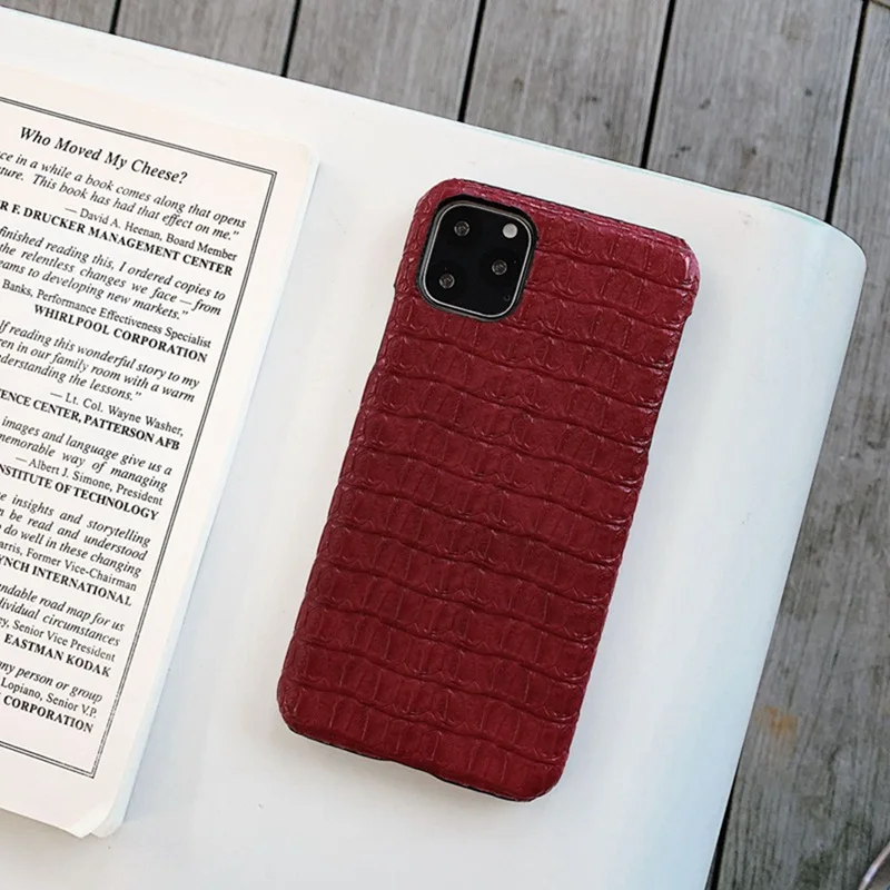 Модный высококачественный деловой чехол для телефона из крокодиловой кожи iphone 11