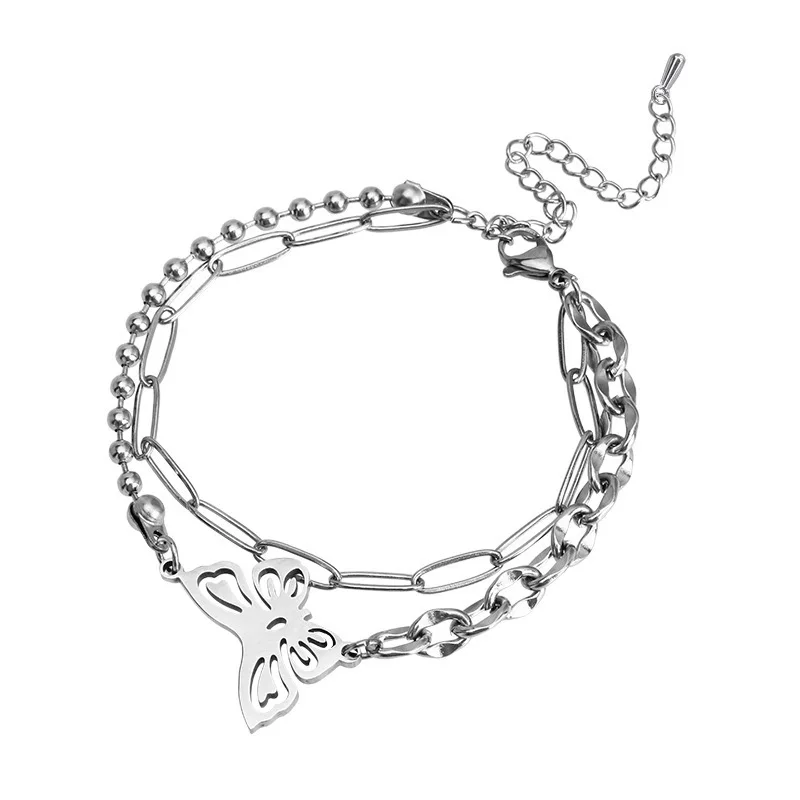 POTCET Korean Fashion Women's Double-layer Hollow Butterfly Bracelet Hip Hop Niche Personality Jewelry Free Shipping
POTCET Korean Fashion Women's Double-layer Hollow Butterfly Bracelet Hip Hop Niche Personality Jewelry Free Shipping