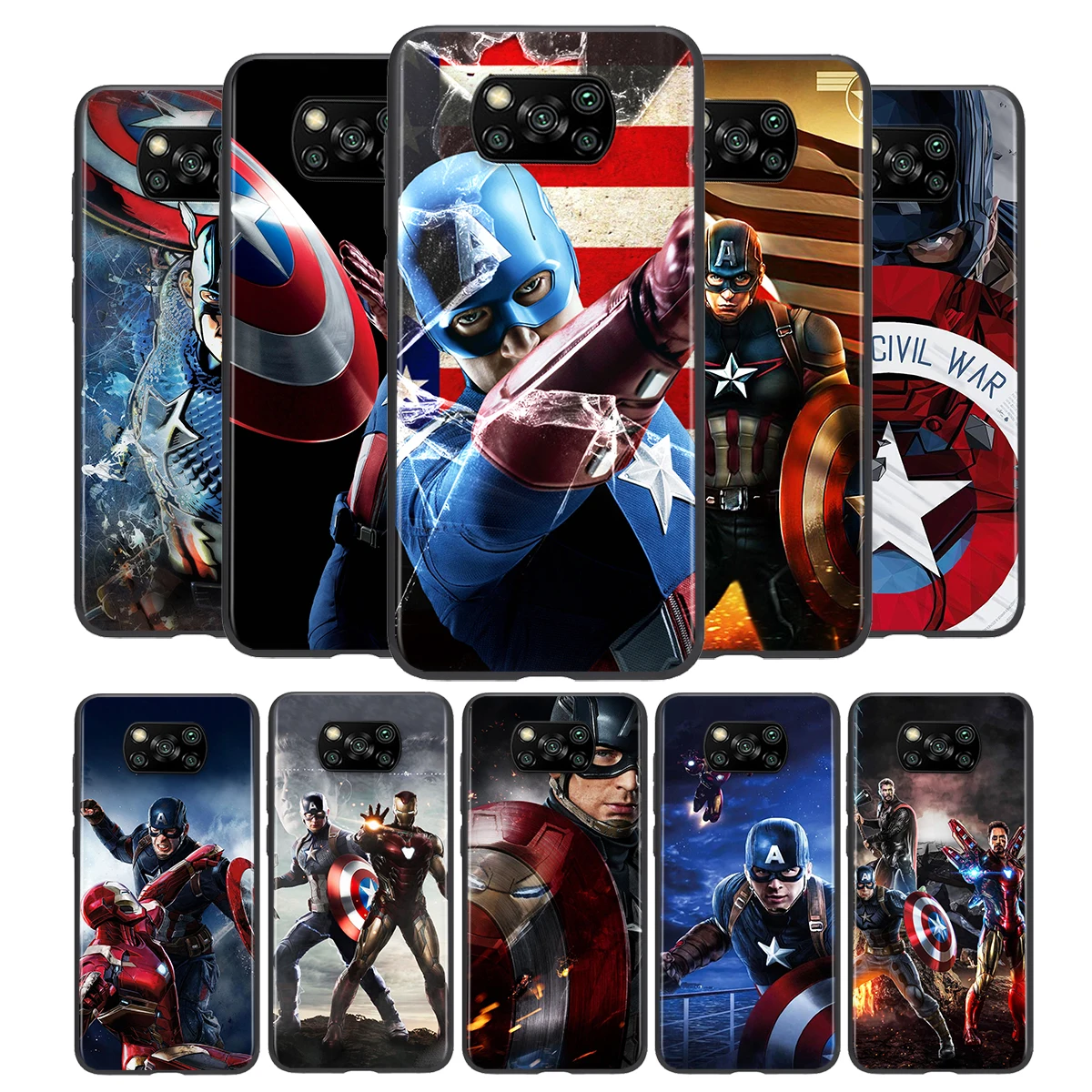 For Xiaomi Civi Play Mix 3 A2 A1 6X 5X Poco X3 NFC F3 GT M3 M2 X2 F2 Pro C3 F1 Soft Captain America Marvel Black Phone Case 
For Xiaomi Civi Play Mix 3 A2 A1 6X 5X Poco X3 NFC F3 GT M3 M2 X2 F2 Pro C3 F1 Soft Captain America Marvel Black Phone Case