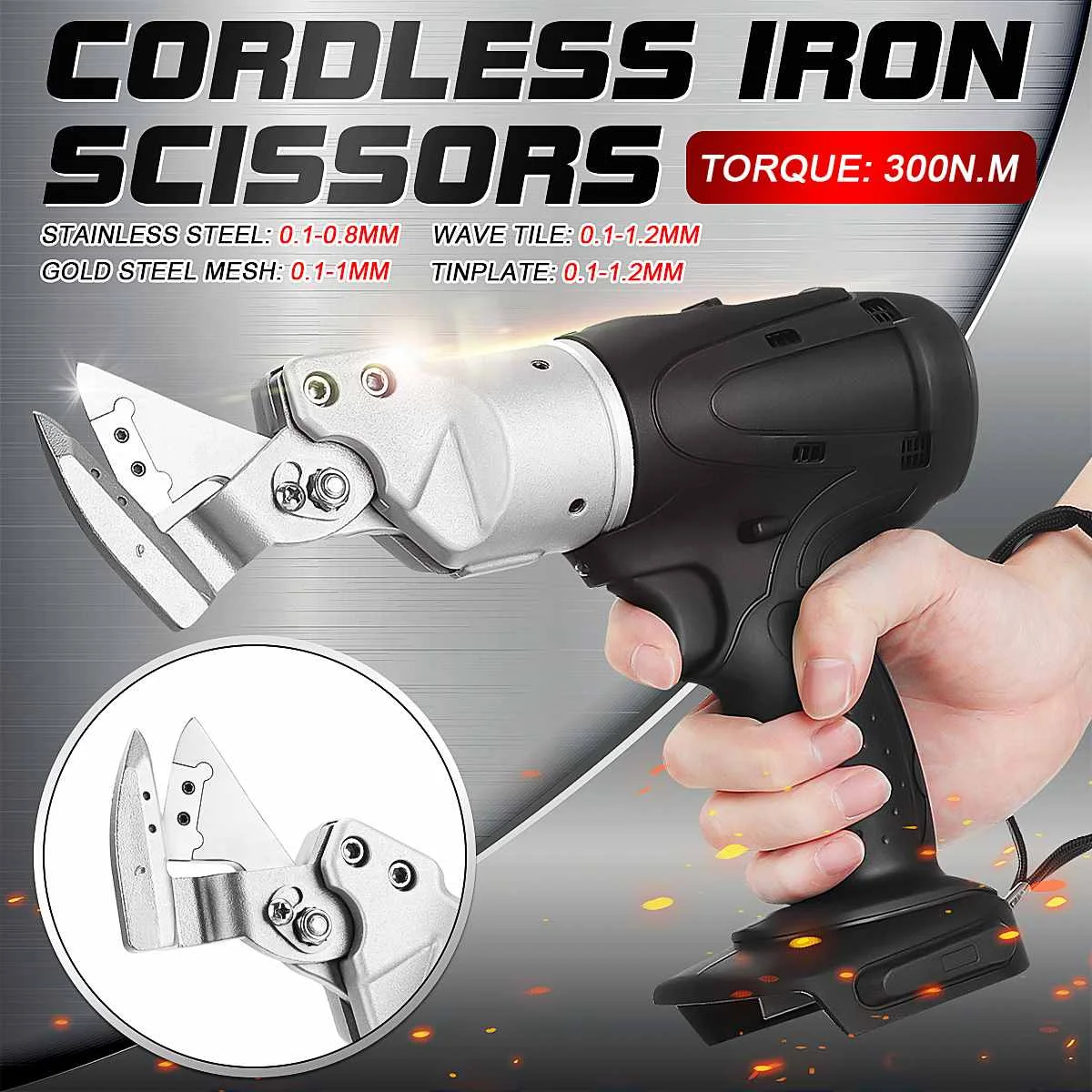 Electric Cordless Iron Scissors Metal Cutting Tools Shear Cordless Sheet Shears Carbon Steel Aluminum Alloy Stainless Cutter
Electric Cordless Iron Scissors Metal Cutting Tools Shear Cordless Sheet Shears Carbon Steel Aluminum Alloy Stainless Cutter