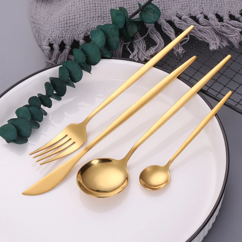 20Pcs Gold Matte Cutlery Set Stainless Steel Dinnerware Set Knife Fork Spoon SilverwareTableware Set Kitchen Flatware
20Pcs Gold Matte Cutlery Set Stainless Steel Dinnerware Set Knife Fork Spoon SilverwareTableware Set Kitchen Flatware