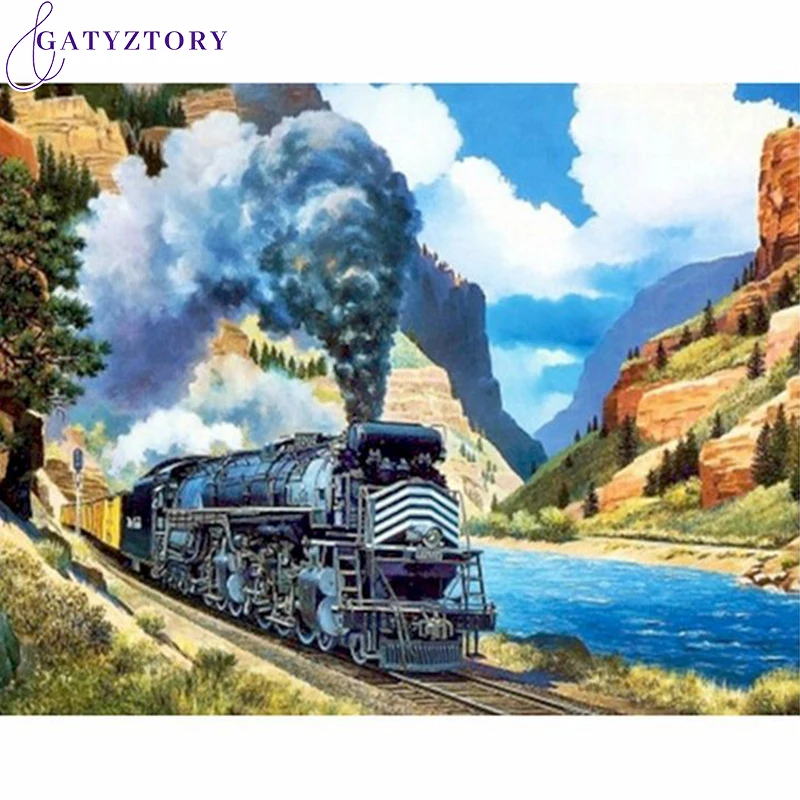 GATYZTORY DIY Oil Painting By Numbers Kits Train Scenery 60x75cm Paint By Numbers On Canvas Landscape Frameless Home Decor
GATYZTORY DIY Oil Painting By Numbers Kits Train Scenery 60x75cm Paint By Numbers On Canvas Landscape Frameless Home Decor