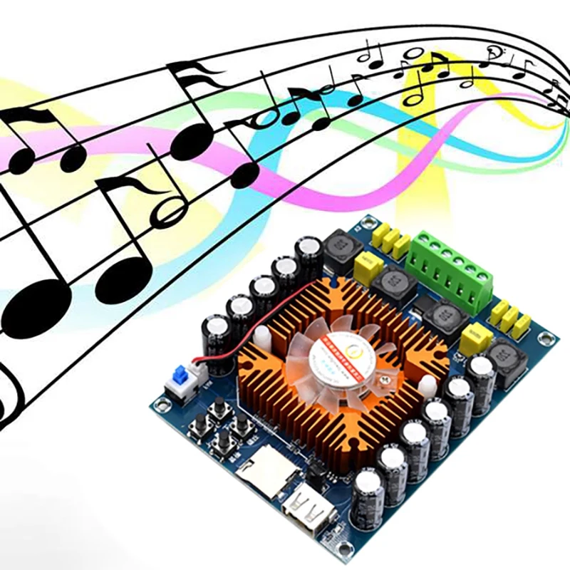 TDA7498E 160Wx2 High-Power Stereo Digital Audio Power Amplifier Board Supports U Disk TF Card with Remote Control
TDA7498E 160Wx2 High-Power Stereo Digital Audio Power Amplifier Board Supports U Disk TF Card with Remote Control