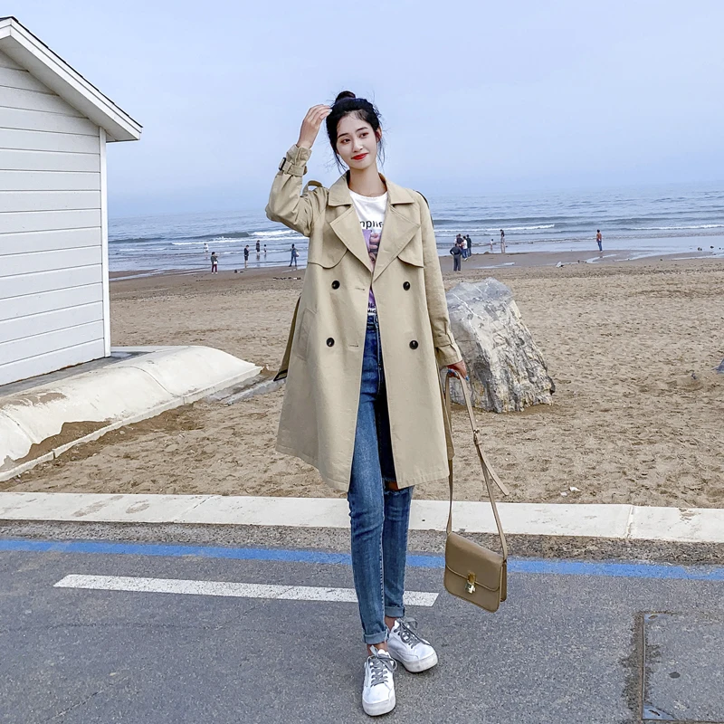 2021 Women Casual Long Trench Coat With Sashes Double Breasted Women's Windbreaker Coat feng01
2021 Women Casual Long Trench Coat With Sashes Double Breasted Women's Windbreaker Coat feng01