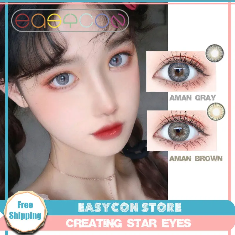 EASYCON Eyes Cosmetic Fantasy Colorful Contact Lenses exclusive Yearly Eye Makeup Oman gray 2pcs/pair Degree optional
EASYCON Eyes Cosmetic Fantasy Colorful Contact Lenses exclusive Yearly Eye Makeup Oman gray 2pcs/pair Degree optional