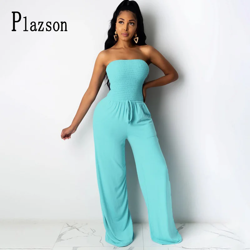 2021 Summer Monos Mujer Women Wide Leg Stretch Strapless Bodycon Drawstring Jumpsuit Elegant Loose Pocket Streetwear Jumpsuits
2021 Summer Monos Mujer Women Wide Leg Stretch Strapless Bodycon Drawstring Jumpsuit Elegant Loose Pocket Streetwear Jumpsuits