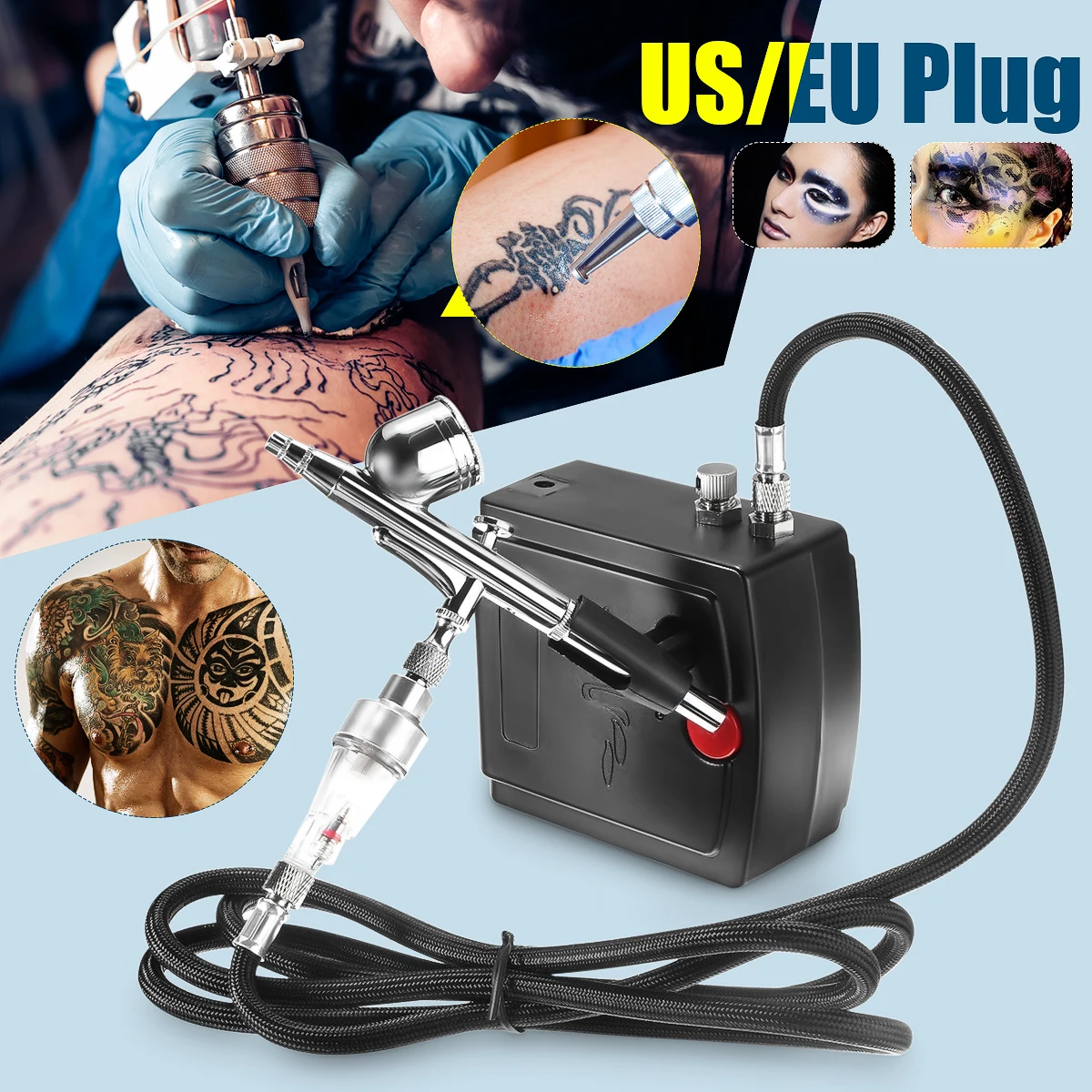 NT-19 Dual-Action Airbrush with Compressor 0.3mm Spray Gun Airbrush Kit for Nail Airbrush for Model/Cake/Car Painting
NT-19 Dual-Action Airbrush with Compressor 0.3mm Spray Gun Airbrush Kit for Nail Airbrush for Model/Cake/Car Painting